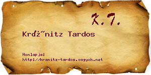 Kránitz Tardos névjegykártya